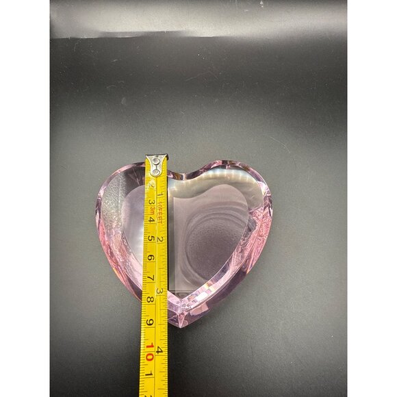Unbranded Heart-Shaped Pink Crystal Paperweight 4 Inches - Picture 7 of 7